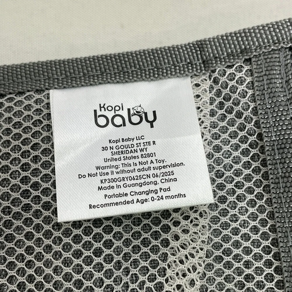 Kopi Baby Portable Diaper Changing Pad Gray Padded Foldable Travel Mat